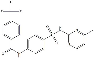 N-(4-{[(4-methyl-2-pyrimidinyl)amino]sulfonyl}phenyl)-4-(trifluoromethyl)benzenecarboxamide Struktur