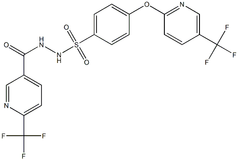 N'-{[6-(trifluoromethyl)-3-pyridinyl]carbonyl}-4-{[5-(trifluoromethyl)-2-pyridinyl]oxy}benzenesulfonohydrazide Struktur