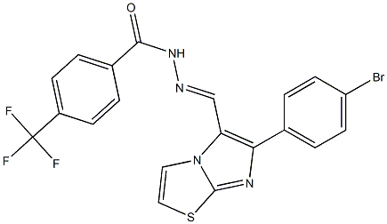 N'-{(E)-[6-(4-bromophenyl)imidazo[2,1-b][1,3]thiazol-5-yl]methylidene}-4-(trifluoromethyl)benzenecarbohydrazide Struktur