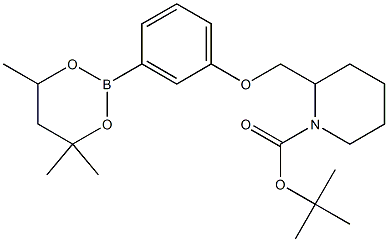 tert-Butyl 2{[3-(4,4,6-trimethyl-1,3,2-dioxaborinan-2-yl)phenoxy]methyl}piperidine-1-carboxylate Struktur