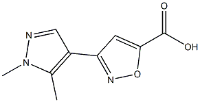 3-(1,5-dimethyl-1H-pyrazol-4-yl)isoxazole-5-carboxylic acid Struktur