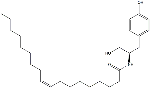 (9Z)-N-[1-((R)-4-Hydroxybenzyl)-2-hydroxyethyl]-9-octadecenamide Struktur