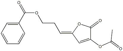 (4Z)-7-Benzoyloxy-2-acetoxy-4-hydroxyhepta-2,4-dienoic acid 1,4-lactone Struktur