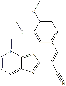 2-[4-Methyl-4H-imidazo[4,5-b]pyridin-2-yl]-3-(3,4-dimethoxyphenyl)propenenitrile Struktur