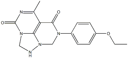 5-Methyl-7-(p-ethoxyphenyl)-1,2,7,8-tetrahydro-3H,6H-1,2a,4,7,8a-pentaazaacenaphthylene-3,6-dione Struktur