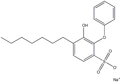 6-Hydroxy-5-heptyl[oxybisbenzene]-2-sulfonic acid sodium salt Struktur