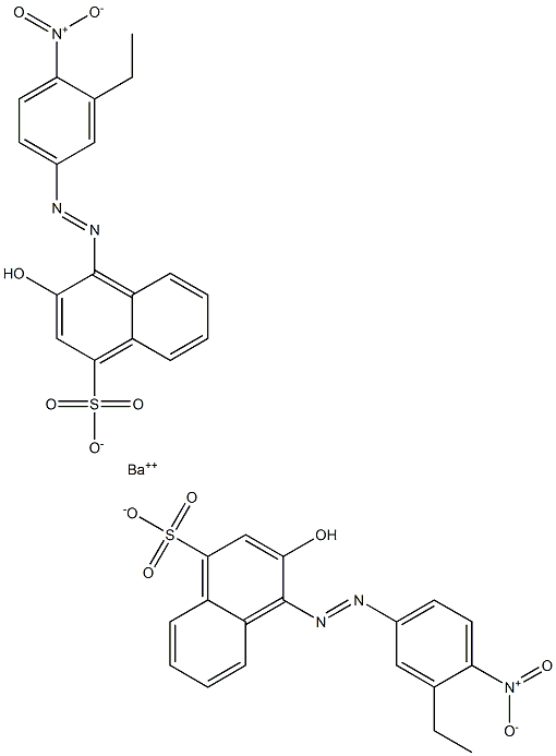 Bis[1-[(3-ethyl-4-nitrophenyl)azo]-2-hydroxy-4-naphthalenesulfonic acid]barium salt Struktur