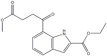 7-[3-(Methoxycarbonyl)propionyl]-1H-indole-2-carboxylic acid ethyl ester Struktur