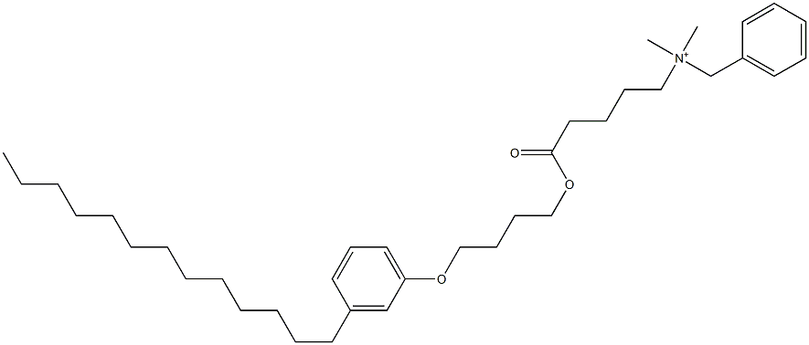 N,N-Dimethyl-N-benzyl-N-[4-[[4-(3-tridecylphenyloxy)butyl]oxycarbonyl]butyl]aminium Struktur