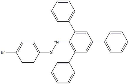 N-(2,4,6-Triphenylphenyl)-N-[(4-bromophenyl)thio]aminyl radical Struktur