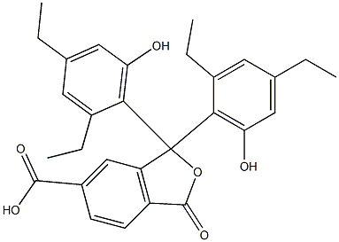 1,1-Bis(2,4-diethyl-6-hydroxyphenyl)-1,3-dihydro-3-oxoisobenzofuran-6-carboxylic acid Struktur