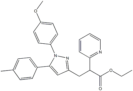 2-(2-Pyridinyl)-3-[[1-(4-methoxyphenyl)-5-(4-methylphenyl)-1H-pyrazol]-3-yl]propanoic acid ethyl ester Struktur