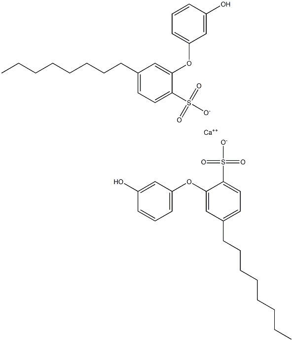 Bis(3'-hydroxy-5-octyl[oxybisbenzene]-2-sulfonic acid)calcium salt Struktur