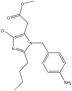 2-Butyl-4-chloro-1-[4-aminobenzyl]-1H-imidazole-5-acetic acid methyl ester Struktur