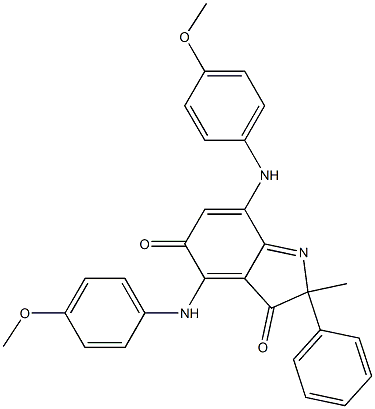 4,7-Bis(4-methoxyphenylamino)-2-methyl-2-phenyl-2H-indole-3,5-dione Struktur