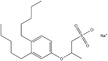 2-(3,4-Dipentylphenoxy)propane-1-sulfonic acid sodium salt Struktur