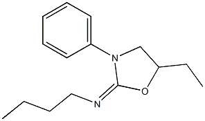 N-Butyl-5-ethyl-3-phenyloxazolidin-2-imine Struktur