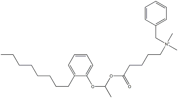 N,N-Dimethyl-N-benzyl-N-[4-[[1-(2-octylphenyloxy)ethyl]oxycarbonyl]butyl]aminium Struktur