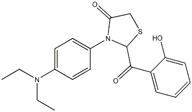 2-(2-Hydroxybenzoyl)-3-(4-diethylaminophenyl)thiazolidin-4-one Struktur