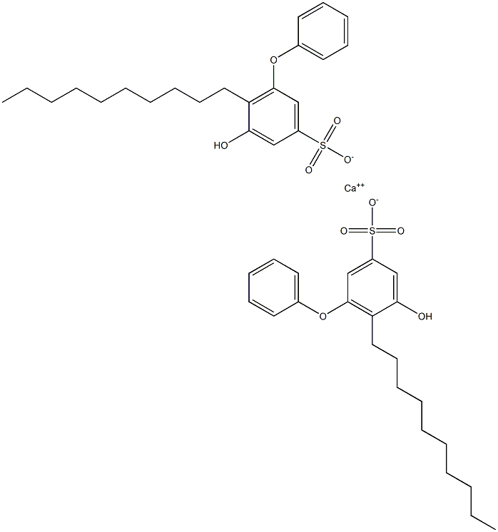 Bis(5-hydroxy-6-decyl[oxybisbenzene]-3-sulfonic acid)calcium salt Struktur