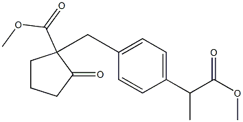 2-[p-(1-Methoxycarbonyl-2-oxocyclopentylmethyl)phenyl]propionic acid methyl ester Struktur