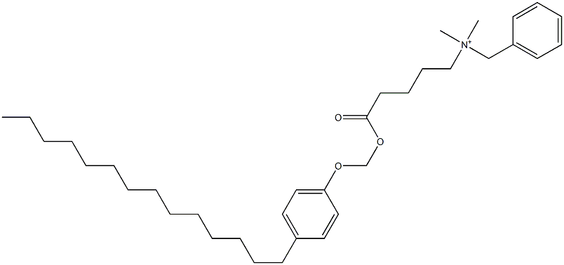 N,N-Dimethyl-N-benzyl-N-[4-[[(4-tetradecylphenyloxy)methyl]oxycarbonyl]butyl]aminium Struktur