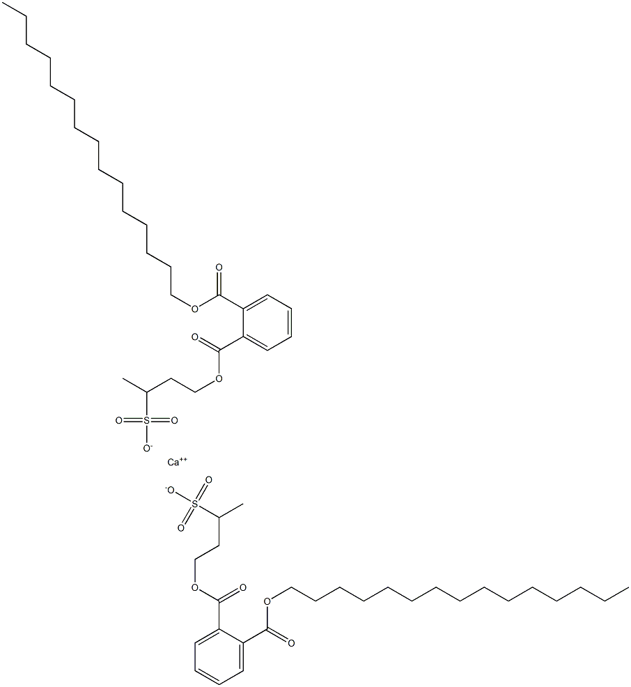 Bis[4-[(2-pentadecyloxycarbonylphenyl)carbonyloxy]butane-2-sulfonic acid]calcium salt Struktur