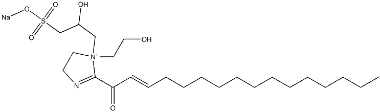 1-(2-Hydroxyethyl)-1-[2-hydroxy-3-(sodiooxysulfonyl)propyl]-2-(2-hexadecenoyl)-2-imidazoline-1-ium Struktur