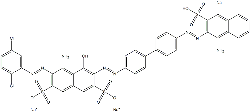 4-Amino-6-[[4'-[(1-amino-4-sodiosulfo-2-naphthalenyl)azo]-1,1'-biphenyl-4-yl]azo]-3-[(2,5-dichlorophenyl)azo]-5-hydroxynaphthalene-2,7-disulfonic acid disodium salt Struktur