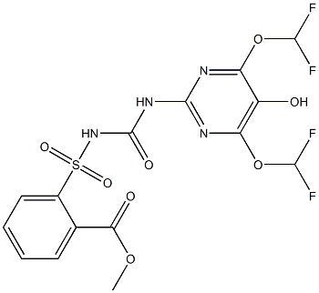 2-[[[[[4,6-Bis(difluoromethoxy)-5-hydroxy-2-pyrimidinyl]amino]carbonyl]amino]sulfonyl]benzoic acid methyl ester Struktur