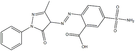 2-(3-Methyl-1-phenyl-5-oxo-2-pyrazolin-4-ylazo)-5-sulfamoylbenzoic acid Struktur