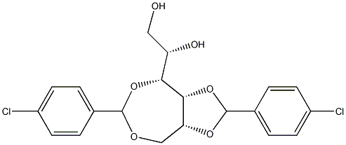 3-O,6-O:4-O,5-O-Bis(4-chlorobenzylidene)-D-glucitol Struktur