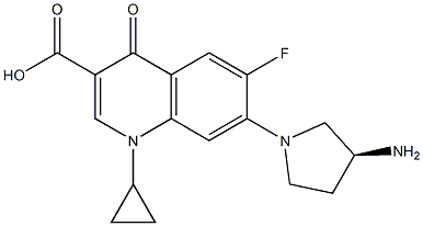 1-Cyclopropyl-7-[(3S)-3-amino-1-pyrrolidinyl]-6-fluoro-1,4-dihydro-4-oxoquinoline-3-carboxylic acid Struktur