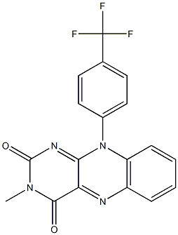 3-Methyl-10-[4-(trifluoromethyl)phenyl]pyrimido[4,5-b]quinoxaline-2,4(3H,10H)-dione Struktur