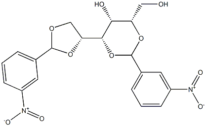 2-O,4-O:5-O,6-O-Bis(3-nitrobenzylidene)-D-glucitol Struktur