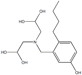 3-[Bis(2,2-dihydroxyethyl)aminomethyl]-4-butylphenol Struktur