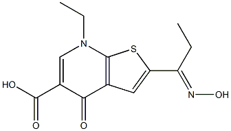 2-[1-(Hydroxyimino)propyl]-7-ethyl-4,7-dihydro-4-oxothieno[2,3-b]pyridine-5-carboxylic acid Struktur