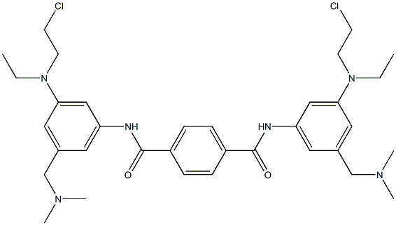 N,N'-Bis[3-[ethyl(2-chloroethyl)amino]-5-[(dimethylamino)methyl]phenyl]-1,4-benzenedicarboxamide Struktur