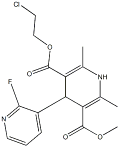 4-(2-Fluoropyridin-3-yl)-1,4-dihydro-2,6-dimethylpyridine-3,5-dicarboxylic acid 3-methyl 5-(2-chloroethyl) ester Struktur