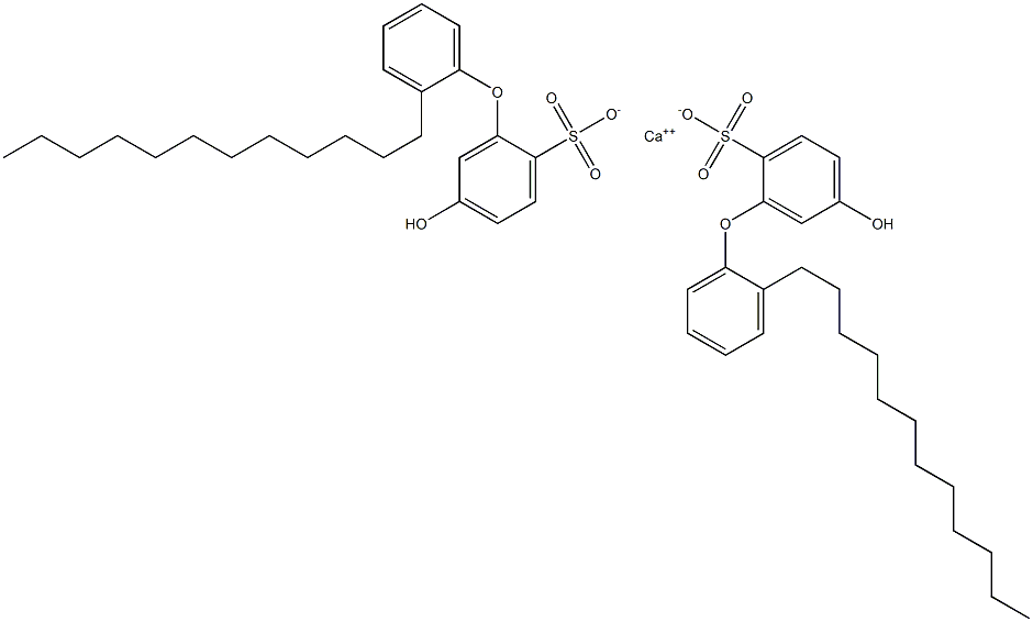 Bis(5-hydroxy-2'-dodecyl[oxybisbenzene]-2-sulfonic acid)calcium salt Struktur