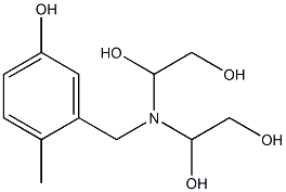 3-[Bis(1,2-dihydroxyethyl)aminomethyl]-4-methylphenol Struktur