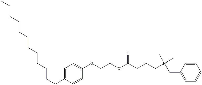 N,N-Dimethyl-N-benzyl-N-[3-[[2-(4-dodecylphenyloxy)ethyl]oxycarbonyl]propyl]aminium Struktur