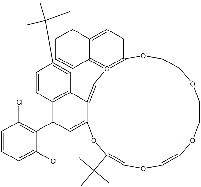 3,23-Di(tert-butyl)-26-(2,6-dichlorophenyl)-8,9,11,12,14,15,17,18-octahydro-26H-dinaphtho[2,1-n:1',2'-q][1,4,7,10,13]pentaoxacyclooctadecin Struktur