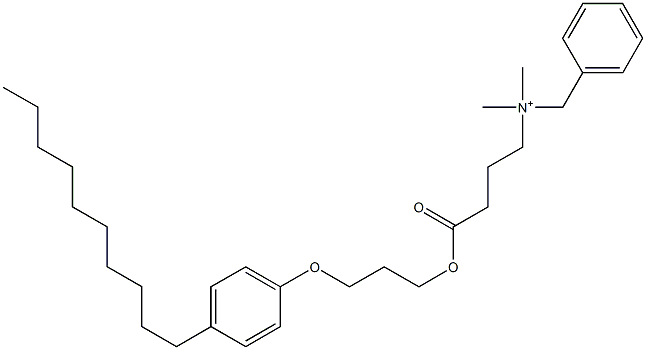 N,N-Dimethyl-N-benzyl-N-[3-[[3-(4-decylphenyloxy)propyl]oxycarbonyl]propyl]aminium Struktur