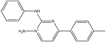 1-(Amino)-2-phenylamino-4-(4-methylphenyl)-1-pyrimidinium Struktur