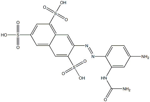 7-[[4-Amino-2-[(aminocarbonyl)amino]phenyl]azo]-1,3,6-naphthalenetrisulfonic acid Struktur