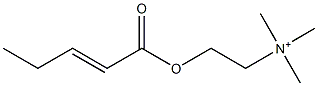 N,N,N-Trimethyl-2-(2-pentenoyloxy)ethanaminium Struktur