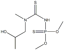 [[Methyl(2-hydroxypropyl)amino]thioxomethyl]amidothiophosphoric acid O,O-dimethyl ester Struktur