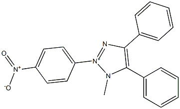 1-Methyl-4,5-diphenyl-2-(p-nitrophenyl)-1H-1,2,3-triazol-2-ium Struktur