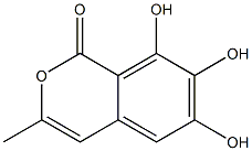 6,7,8-Trihydroxy-3-methyl-1H-2-benzopyran-1-one Struktur